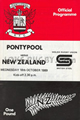 Pontypool v New Zealand 1989 rugby  Programme